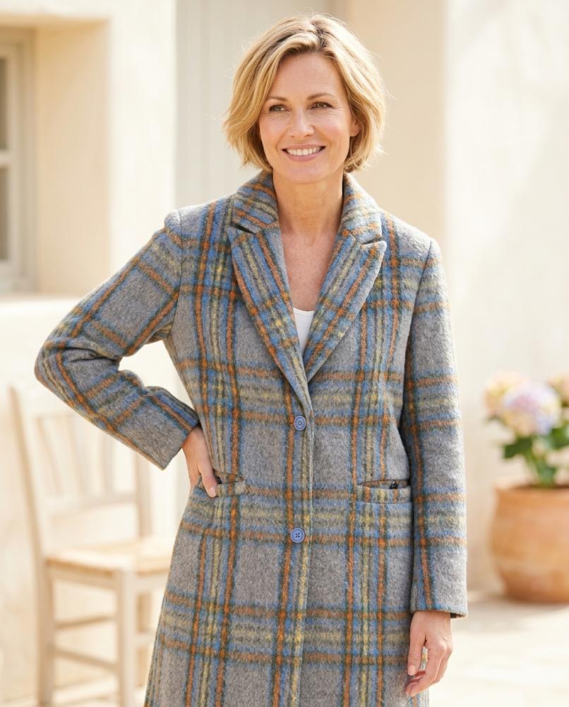 Marvis Mode - Lasin | Karierter Woll Mantel Damen
