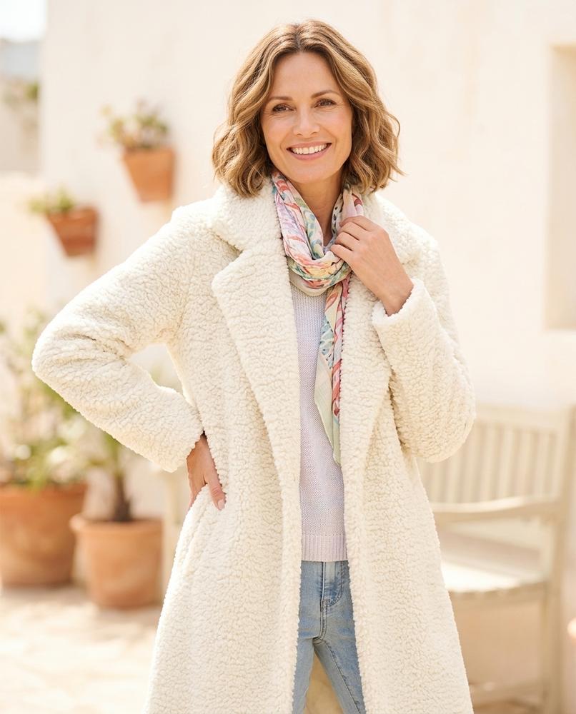 Marvis Mode - Miser | Strukturierter Fleece Mantel Damen