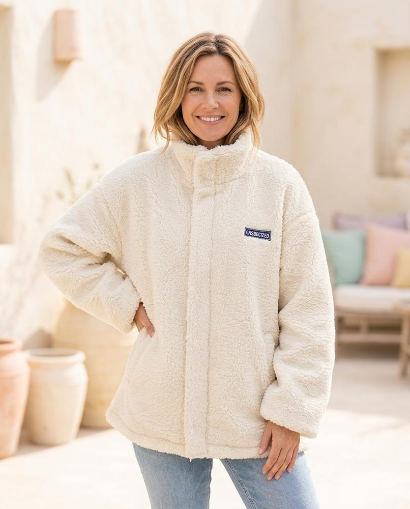Marvis Mode - Velen | Flauschig Hochgeschlossen Jacke Damen