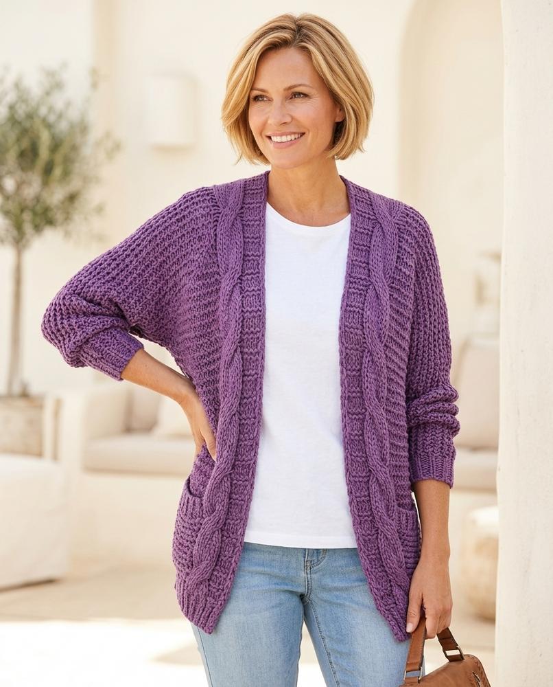 Marvis Mode - Lesan | Grobgestrickt Offen Cardigan Damen