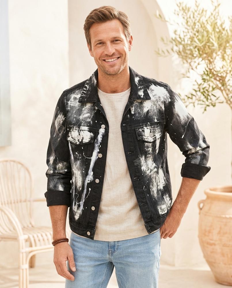 Marvis Mode - Losan | Bemalt Langärmlig Jacke Unisex