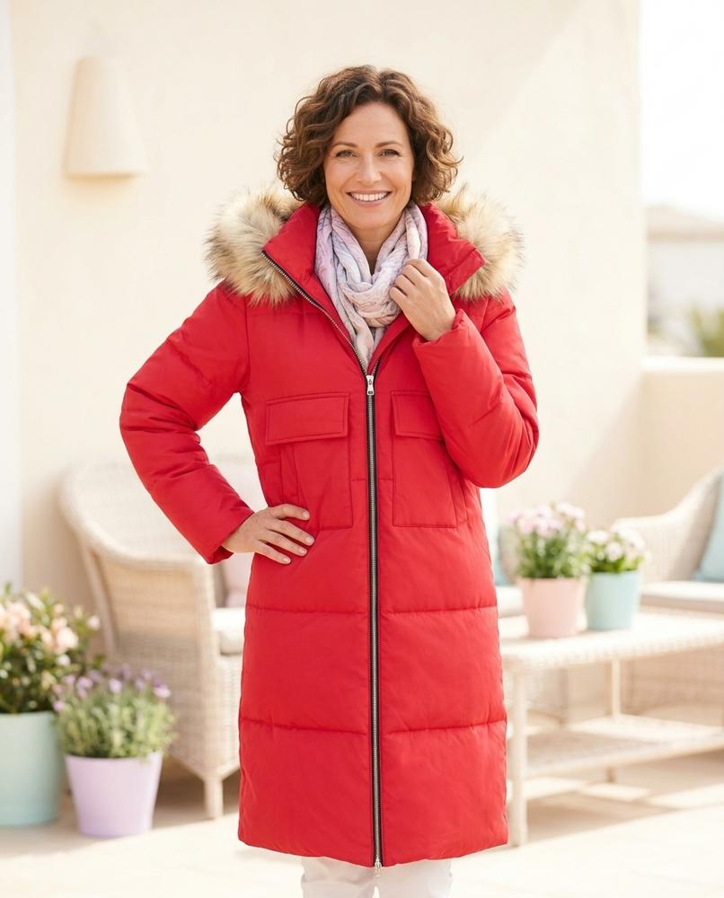 Marvis Mode - Codan | Gefütterter Pelzbesetzter Mantel Damen