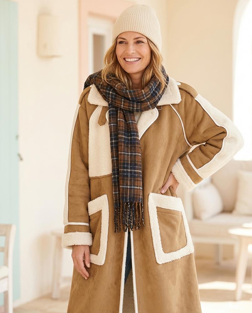 Marvis Mode - Yokar | Gefütterter Gepatchter Mantel Damen