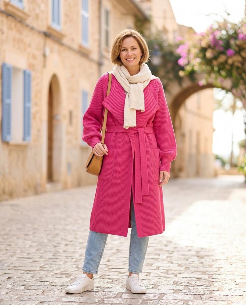 Marvis Mode - Nubas | Gerippter Taillierter Mantel Damen