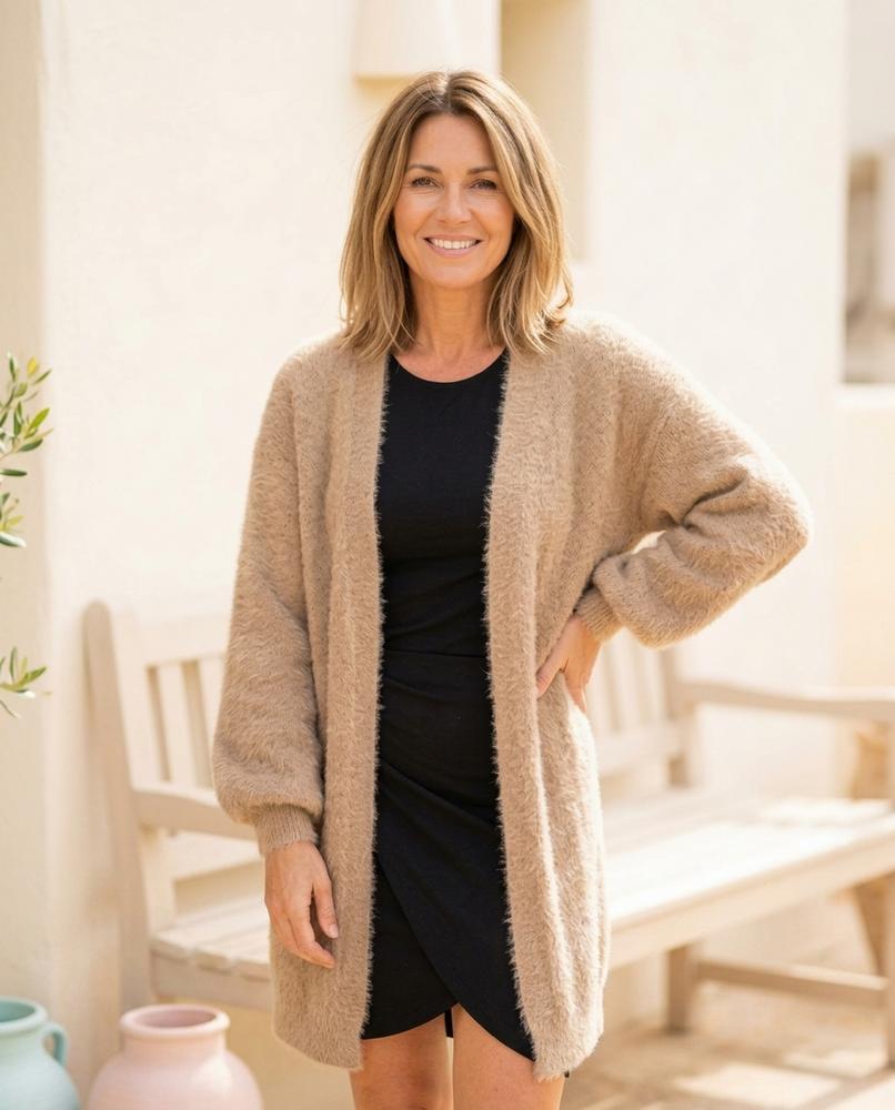 Marvis Mode - Ralan | Lang Strukturiert Cardigan Damen