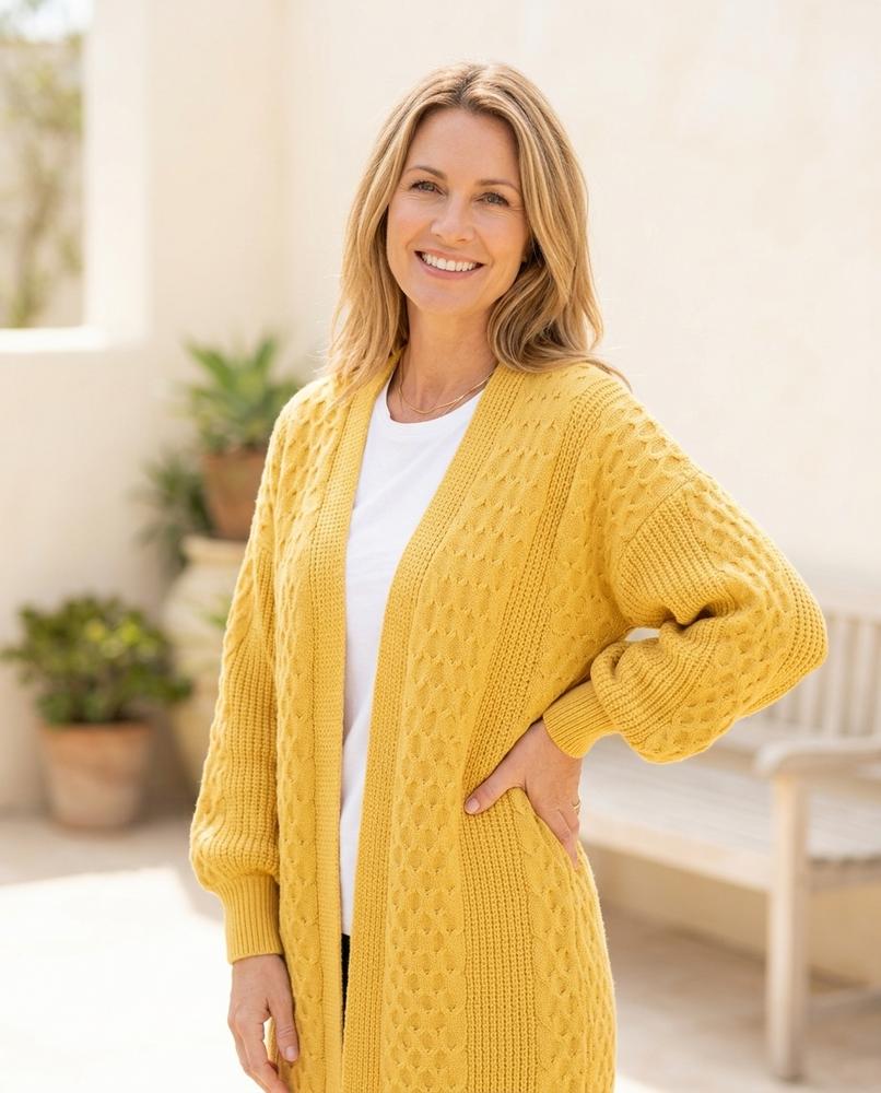 Marvis Mode - Komid | Strukturierter Verschlussloser Cardigan Damen