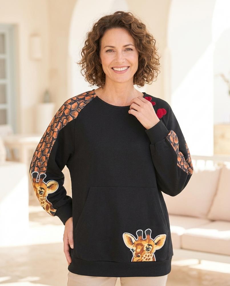Marvis Mode - Lidon | Asymmetrisches Besticktes Sweatshirt Damen