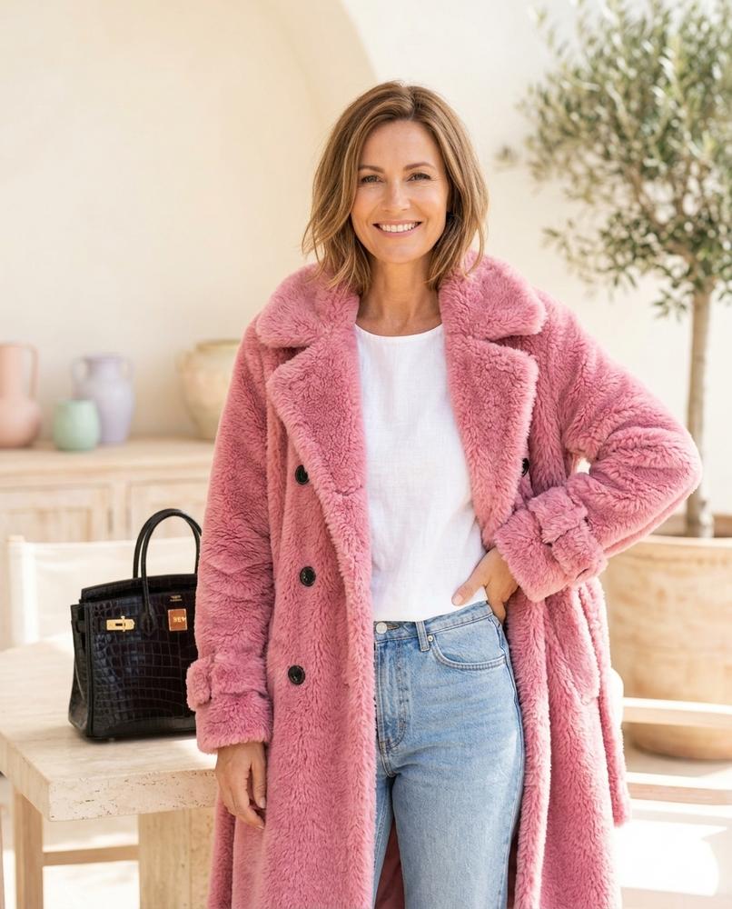 Marvis Mode - Dezin | Gefütterter Zweireihiger Mantel Damen