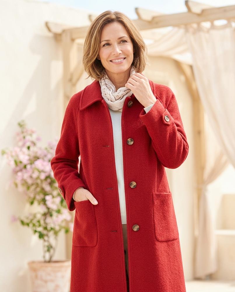 Marvis Mode - Lanel | Strukturierter Einreihiger Mantel Damen