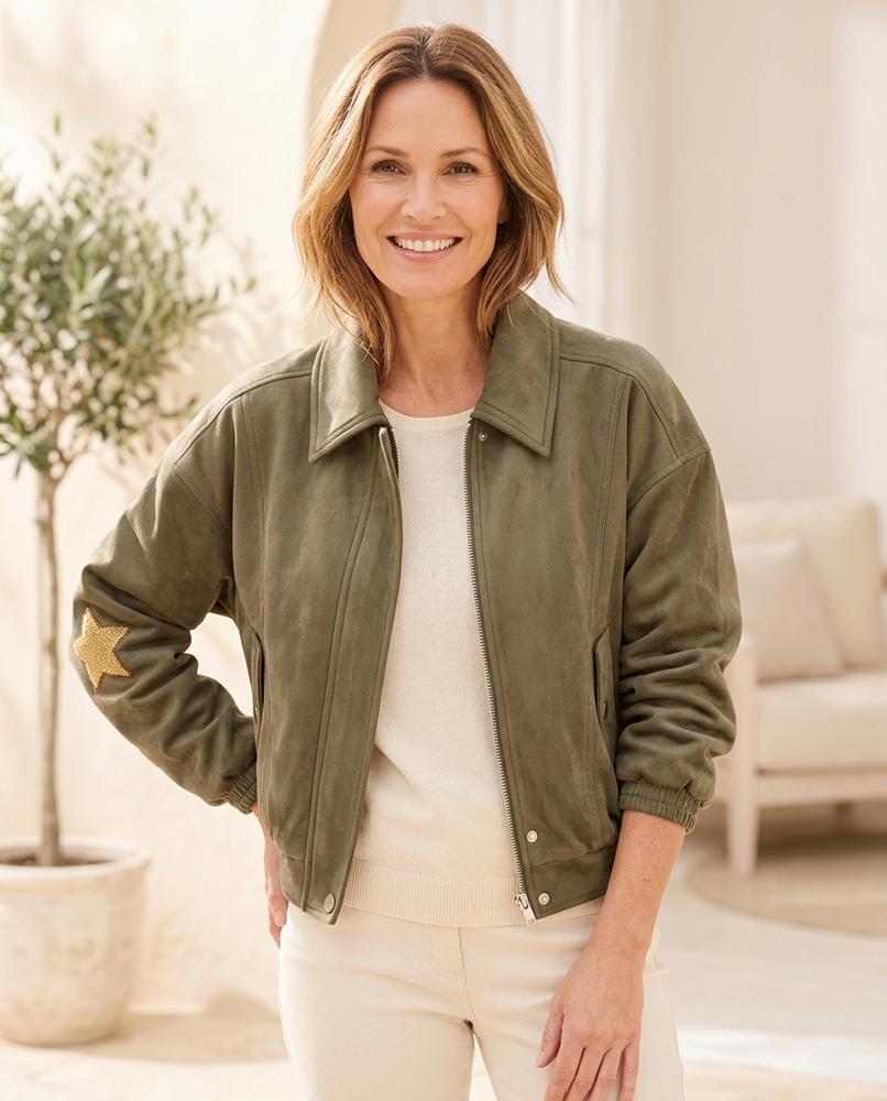 Marvis Mode - Didud | Veloursartig Appliziert Jacke Damen