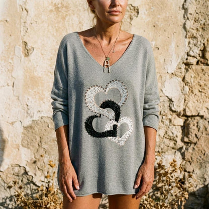 Marvis Mode - Zever | Verzierter Gestrickter Pullover Damen
