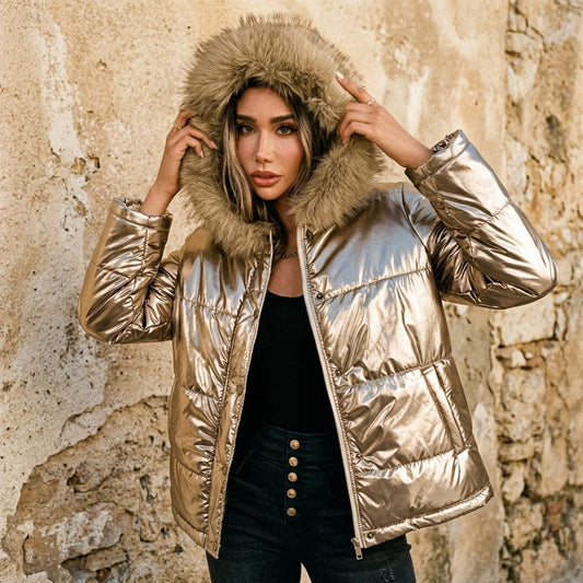 Marvis Mode - Alser | Gefütterte Metallische Jacke Damen