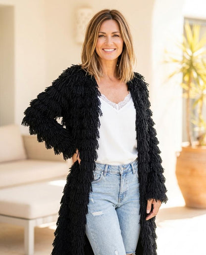 Marvis Mode - Arivaa | Gefranster Langer Cardigan Damen