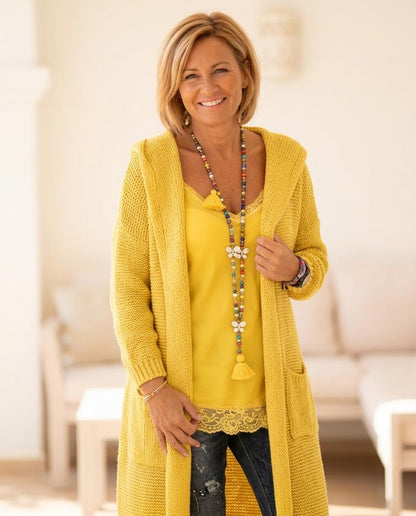 Marvis Mode - Nover | Lange Offene Strickjacke Damen
