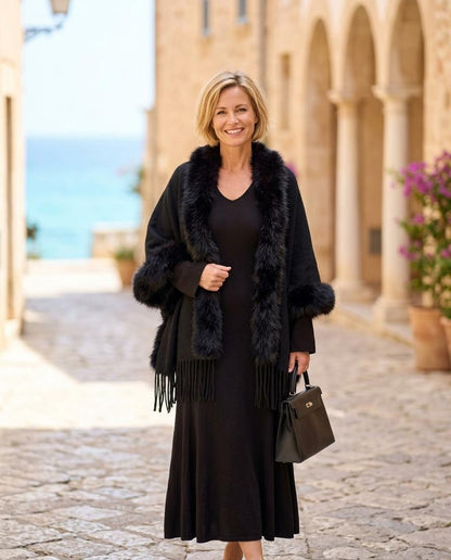 Marvis Mode - Ninal | Fellbesetzt Offen Cardigan Damen