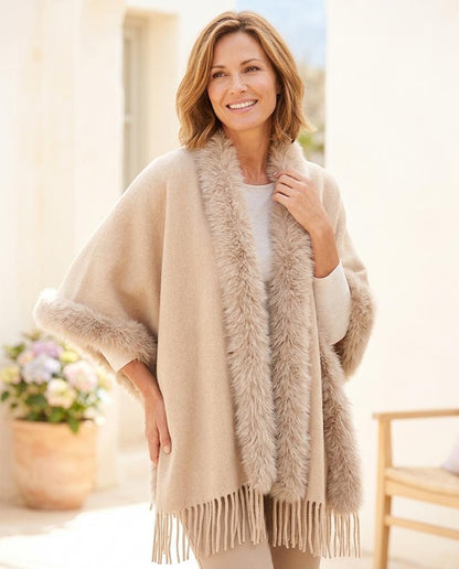 Marvis Mode - Ninal | Fellbesetzt Offen Cardigan Damen