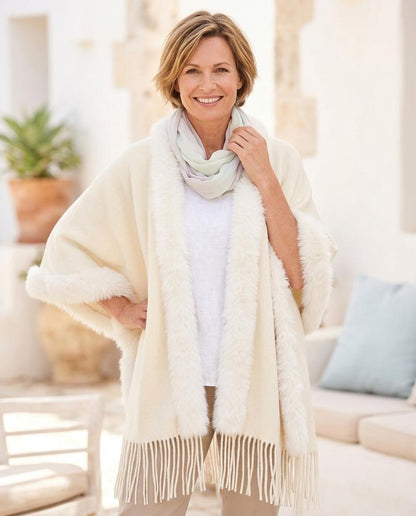 Marvis Mode - Ninal | Fellbesetzt Offen Cardigan Damen