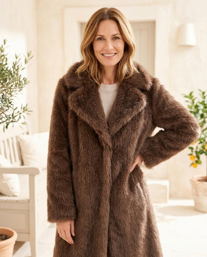 Marvis Mode - Sesel | Fellartig Lang Mantel Damen