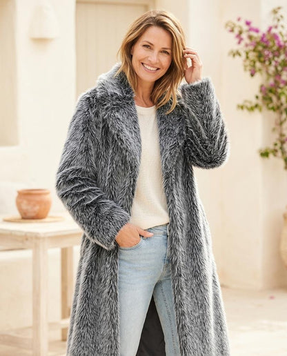 Marvis Mode - Sesel | Fellartig Lang Mantel Damen