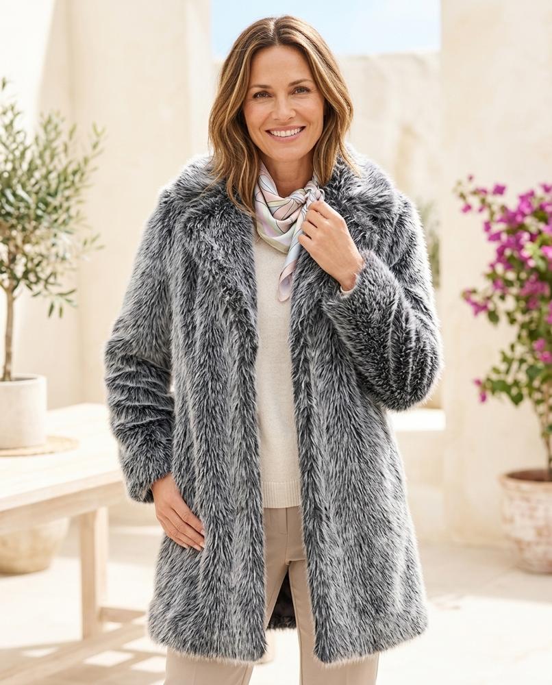 Marvis Mode - Sesel | Fellartig Lang Mantel Damen