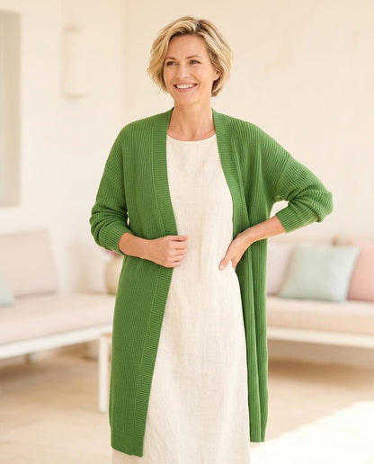 Marvis Mode - Yonav | Langgeschnitten Gerippt Cardigan Damen