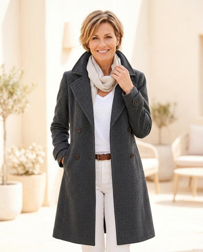 Marvis Mode - Catir | Taillierter Woll Mantel Damen