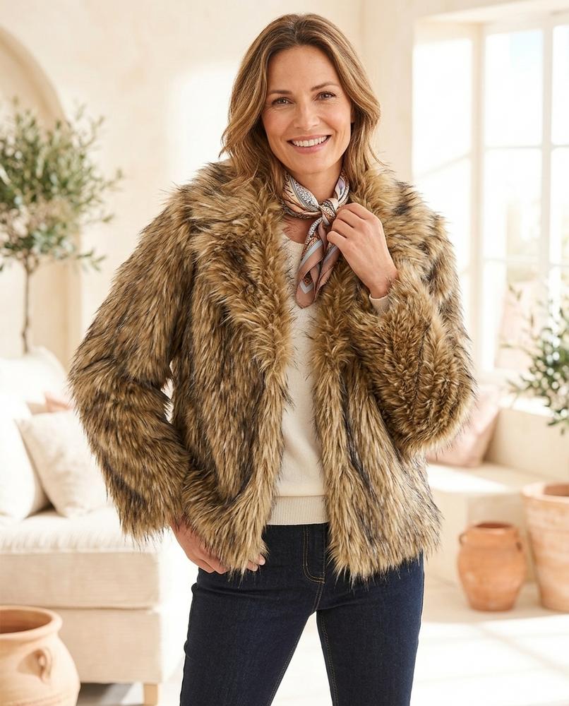 Marvis Mode - Dalen | Langhaarige Verschlusslose Jacke Damen