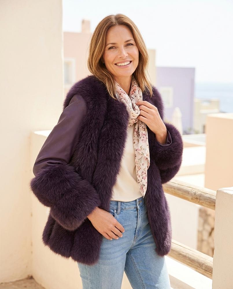 Marvis Mode - Minav | Kombiniert Pelzbesetzt Jacke Damen