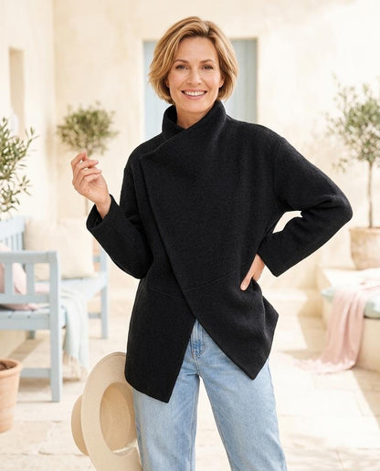 Marvis Mode - Lomor | Asymmetrisch Strukturiert Mantel Damen