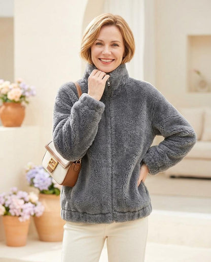 Marvis Mode - Salan | Flauschige Fleece Jacke Damen