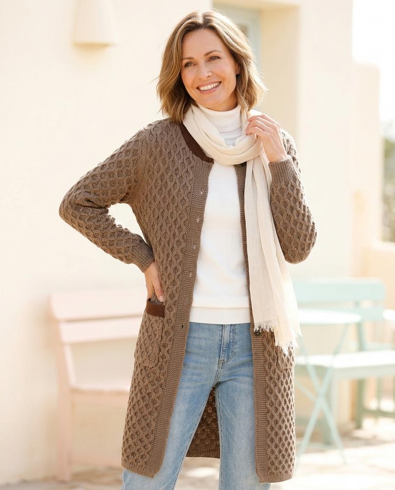 Marvis Mode - Dasan | Strukturiert Lang Cardigan Damen