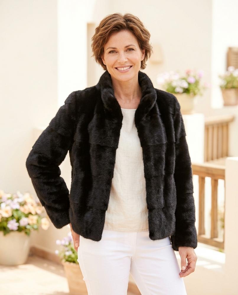 Marvis Mode - Nisan | Glänzend Hochgeschlossen Jacke Damen