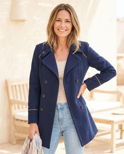 Marvis Mode - Nilen | Taillierter Doppelreihiger Mantel Damen