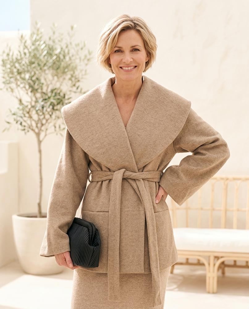 Marvis Mode - Nosin | Gegürtet Wollig Mantel Damen