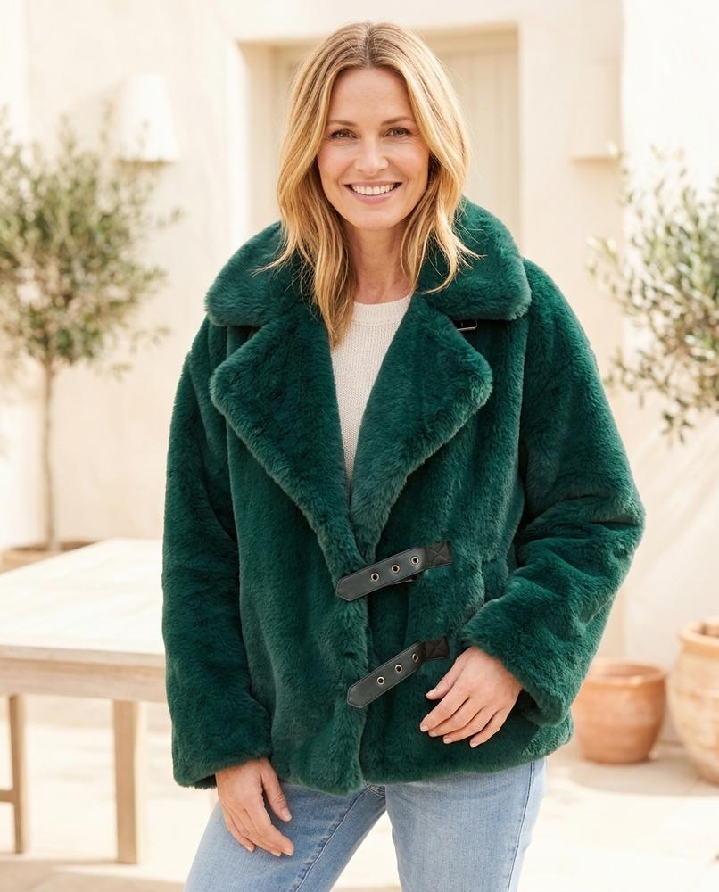 Marvis Mode - Ellen | Weit Geschnittene Plüsch Jacke Damen
