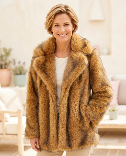 Marvis Mode - Mavel | Voluminös Pelzartig Mantel Damen