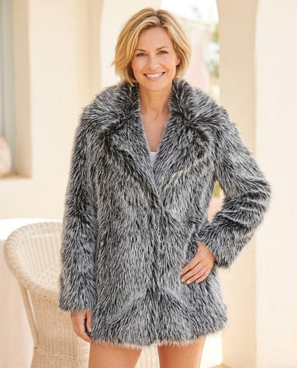 Marvis Mode - Mavel | Voluminös Pelzartig Mantel Damen