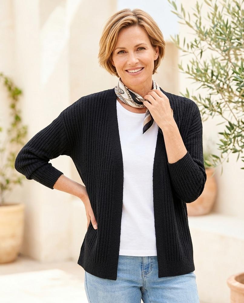 Marvis Mode - Verel | Gerippt Verschlusslos Cardigan Damen