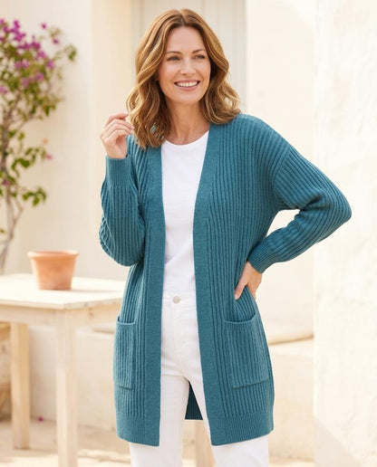 Marvis Mode - Verel | Gerippt Verschlusslos Cardigan Damen