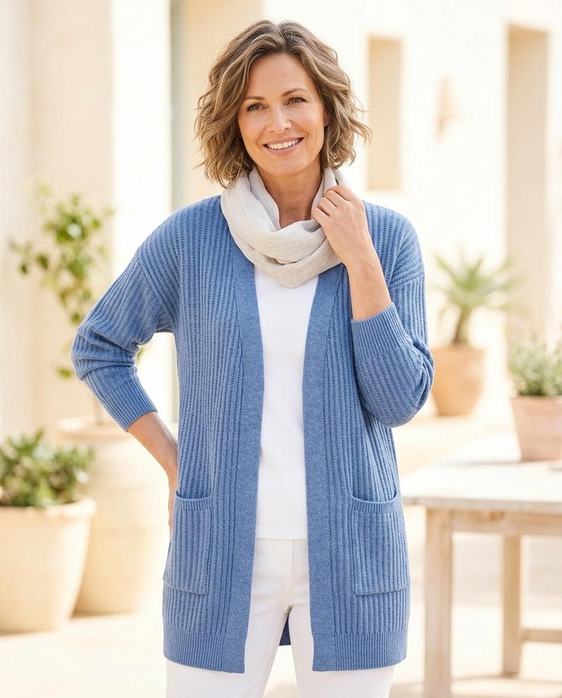 Marvis Mode - Verel | Gerippt Verschlusslos Cardigan Damen