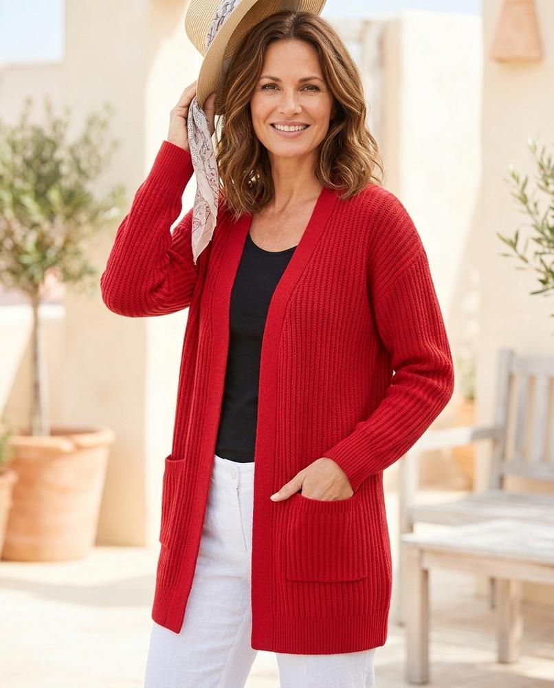 Marvis Mode - Verel | Gerippt Verschlusslos Cardigan Damen