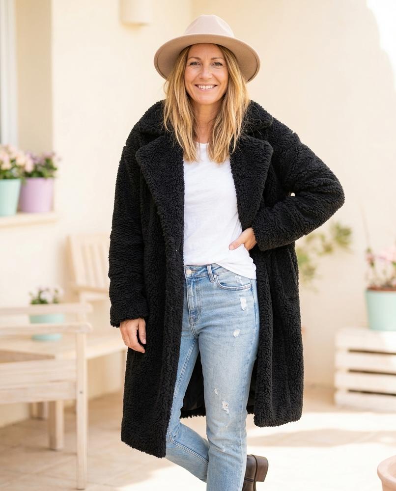 Marvis Mode - Nosan | Gefütterter Strukturierter Mantel Damen