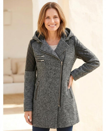 Marvis Mode - Yomir | Asymmetrischer Taillierter Mantel Damen