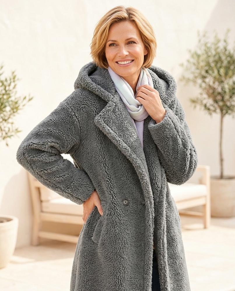 Marvis Mode - Lalar | Langgeschnittener Teddy Mantel Damen