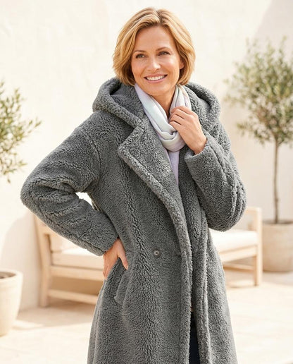Marvis Mode - Lalar | Langgeschnittener Teddy Mantel Damen