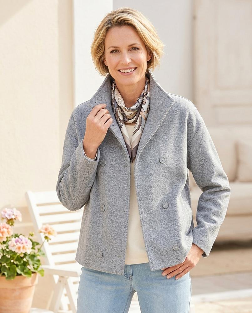 Marvis Mode - Comel | Doppelreihige Kurzgeschnittene Jacke Damen