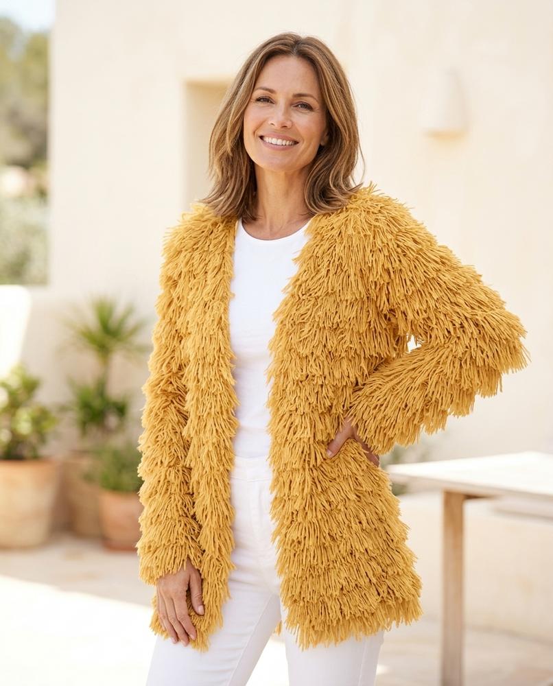 Marvis Mode - Lyvar | Verschlusslos Zottelig Cardigan Damen