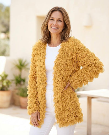 Marvis Mode - Lyvar | Verschlusslos Zottelig Cardigan Damen