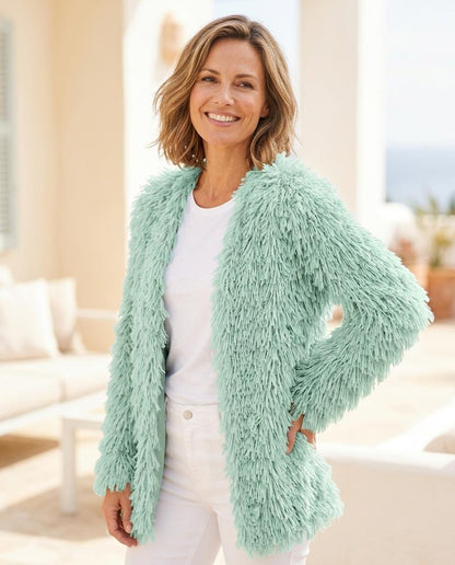 Marvis Mode - Lyvar | Verschlusslos Zottelig Cardigan Damen