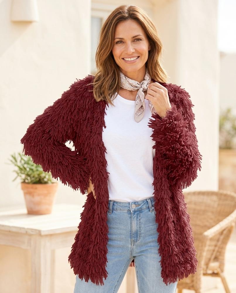 Marvis Mode - Lyvar | Verschlusslos Zottelig Cardigan Damen